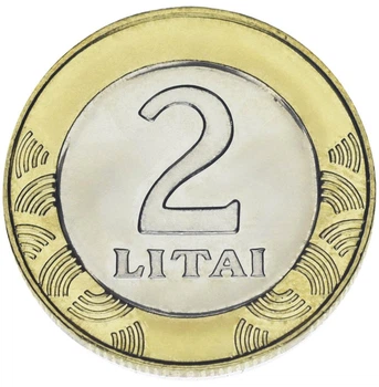 Монета Литва 2 лита 2008 Биметалл AU-UNC