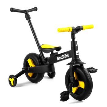 Велосипед-трансформер (біговел) з батьківською ручкою Best Trike 58195 Чорно-жовтий