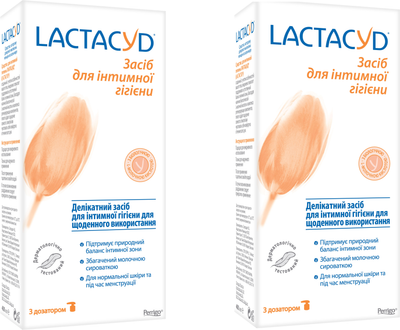 Упаковка средств для интимной гигиены Lactacyd с дозатором 400 мл + 400 мл (5391520943232_1) 
