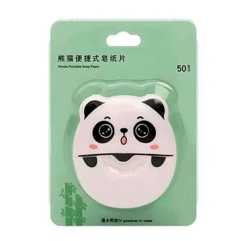 Папірне мило Panda Lemon Paper Soap Лимон 50 аркушів з мішечком для зберігання