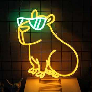 Неоновый знак Generic настенный LED светильник Капибара 32x34 см