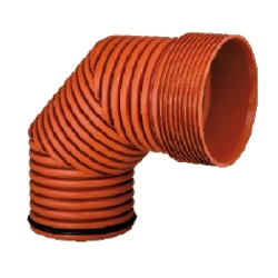Коліно ПП гофроване IPlast-cor SN8 200 90°