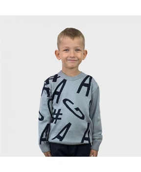 Дитячий в'язаний джемпер із бавовни та акрилу ARTKNIT 116 Сірий (ak23292)