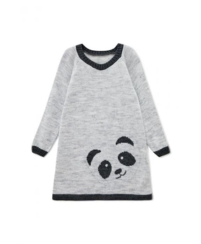 Детское платье-туника ART KNIT Панда светло-серая, 98-104см 013918