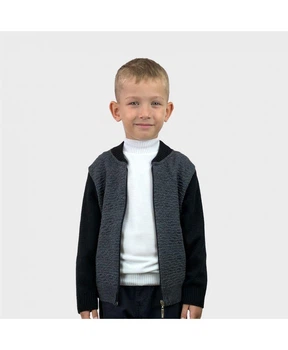 Бомбер для хлопчика ART KNIT Сiрий, 140-146см 023663