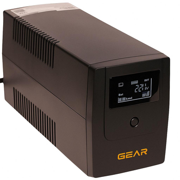 Джерело безперебійного живлення GEAR 800VA LCD plastic RJ45+USB