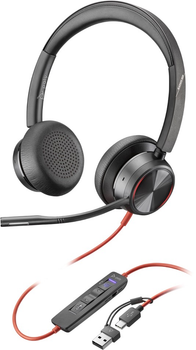Słuchawki HP Poly Blackwire 8225 Stereo Microsoft Teams Certified USB-C Headset +USB-C/A Adapter (8X225AA)