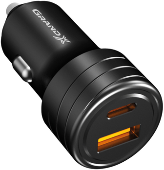 Автомобільний зарядний пристрій Grand-X CH-30B 30W USB + TypeC PD, QС3.0, AFC, FCP, SCP, VOOC