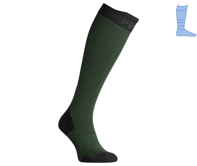 Демисезонные компрессионные гольфы черно-зеленые «LongDry PRO» 44-47