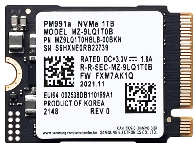 SSD Samsung PM991a 1Tb M.2 2230 PCIE Gen3 x4 NVMe (MZ-9LQ1T0B) OEM