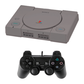 Набор Консоль Sony PlayStation 1 Chip Grey Б/У + Геймпад Проводной RMC PlayStation 2 Black