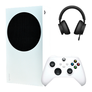 Набор Консоль Microsoft Xbox Series S 512GB White Б/У + Геймпад Беспроводной Robot + Гарнитура Wireless Headset (2024) Black