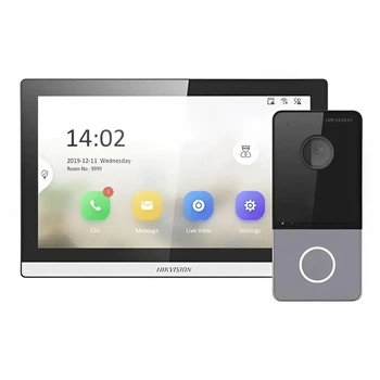 Комплект видеодомофона "Базовый" Hikvision DS-KH6350-TE1+DS-KV6103-PE1(С) защита IP65 1920 × 1080 PoE Серый
