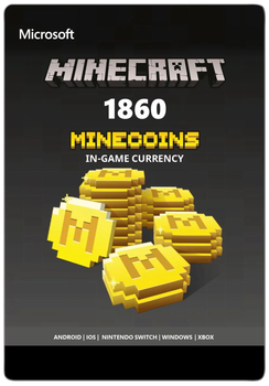 Карта пополнения Minecraft Bedrock Edition 1860 Minecoins | Майнкрафт 1860 Майнкоинов (1720+140) А*