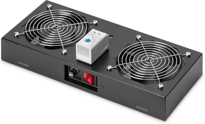 Стельовий блок охолодження для серверних шаф Digitus 2 x Fans Black (DN-19 FAN-2-WM-T-SW)