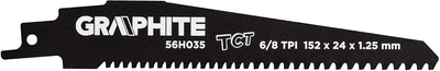 Полотно для шабельної пили Graphite HM 125 x 24 x 1.25 мм 8/6 TPI 56H035 (5902062506573)