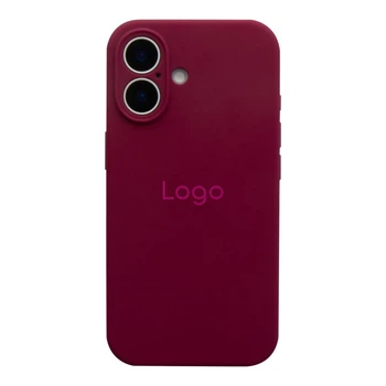 Чохол Silicone Case Full Size with Frame для iPhone 16 Колір 42.Maroon