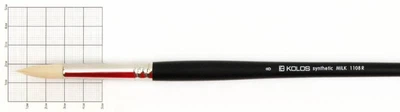 Кисть синтетика круглая № 8 длинная ручка Kolos Milk 1108R, 902235