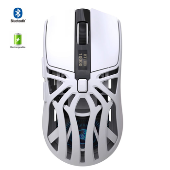 Мышь беспроводная HXSJ T400 с аккумулятором и подсветкой 2.4G+Bluetooth+Wired White