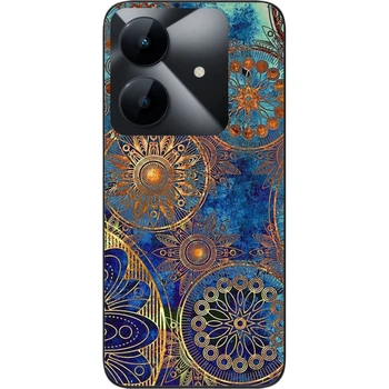 Силиконовый чехол SMTT для Realme Note 60 4G / Note 60x 4G с картинкой Круги винтаж