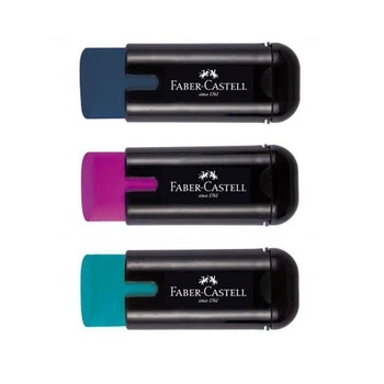 Точилка - резинка Faber-Castell чорна з контейнером та кольоровою резинкою