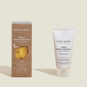 Глиняна маска з ніацинамідом MARY&MAY Lemon Niacinamide Glow Wash off Pack 30 мл
