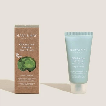 Глиняна маска для заспокоєння Mary&May Cica Tea Tree Soothing Wash Off Pack 30 мл