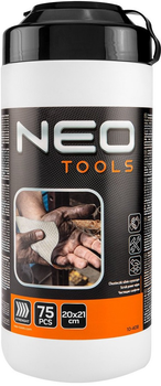 Абразивні серветки NEO Tools для миття рук і очищення поверхонь та інструментів 75 шт 10-408 (5907558467222)