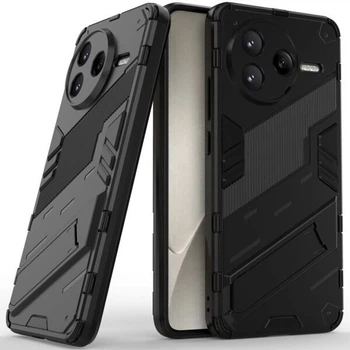 Защитный чехол с подставкой Deexe Bibercas для Xiaomi Poco F7 Pro - Black