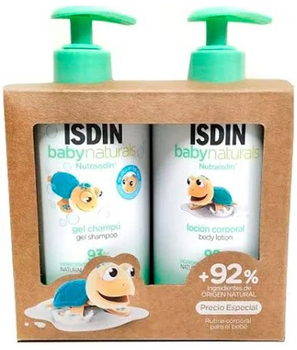 Дитячий косметичний набір Isdin Baby Naturals Шампунь-гель 400 мл + Лосьйон для тіла 400 мл (8429420296718)
