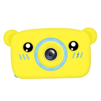 Детский цифровой фотоаппарат Smart Kids KM-89 Мишка Teddy с играми и рамками, Full HD, 12 МП Желтый