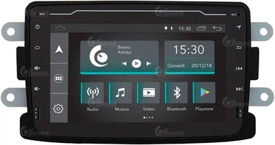 Штатна автомагнітола JFSound для Dacia Duster / 7" / Сенсорна / 2/16Гб / Android 12 / Apple CarPlay / Android Auto / Wi-Fi / GPS / Bluetooth / USB / DAB+ / 1DIN Б/В