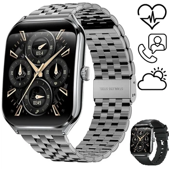 Смарт-годинник Lemfo MT61 black (тонометр, пульсоксиметр, дзвінки) AMOLED екран, 2 ремінці