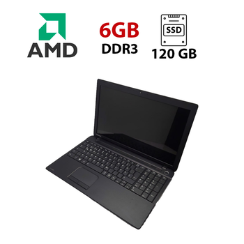 Ноутбук Toshiba C50 / 15.6" (1366x768) TN / AMD E1-2100 (2 ядра по 1.0 GHz) / 6 GB DDR3 / 120 GB SSD / AMD Radeon HD 8330 Graphics / WebCam б/у