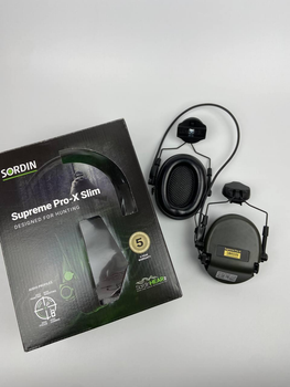 Активные наушники Sordin "Supreme Pro-X Slim" + адаптеры, Green