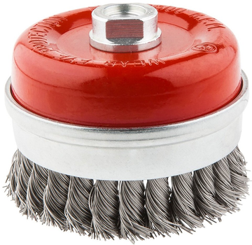 Дротяна щітка фронтальна Graphite 100 мм x M14 INOX 57H587 (5902062575876)