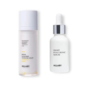 Набор солнцезащитная сыворотка с витамином С SPF 30 СПФ Hillary + Гиалуроновая сыворотка Hillary Smart Hyaluronic HI-11-595