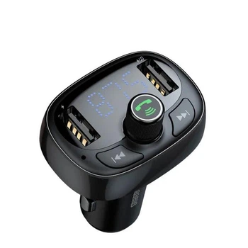 Автомобильное зарядное устройство FM-трансмиттер модулятор Baseus FM Launcher S-09 2USB 3.4A (CCALL-TM01) Black