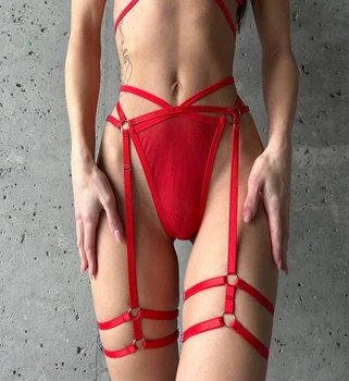 Пояс с гартерами красного цвета One size