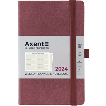 Еженедельник датированный 2024 год Axent Soft Nuba 125х195 мм сливовый 8518-24-58-A, 65653