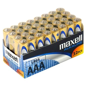 Батарейки LR3 Maxell, AAA, минипальчиковая , щелочная- 32 штуки