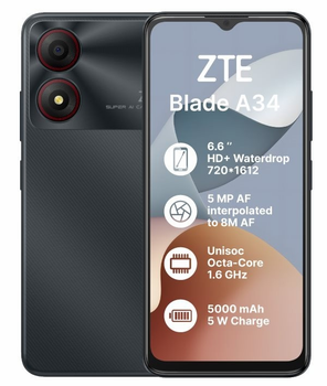 Смартфон ZTE Blade A34 4/64Gb Gray (UA UCRF)