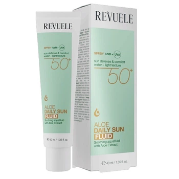 Флюид солнцезащитный для лица REVUELE Aloe Daily Sun Fluid SPF 50+, 40 мл