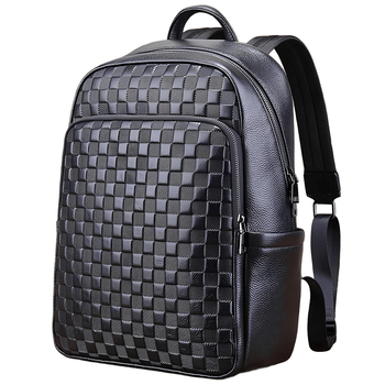 Рюкзак мужской кожаный городской для ноутбука Tiding Bag 63989 30х41х15 черный (JDT-0849901)