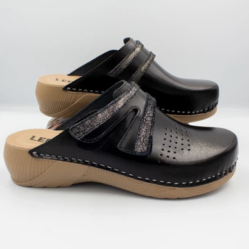 Жіночі сабо шкіряні Leon 3200, black, 37р.