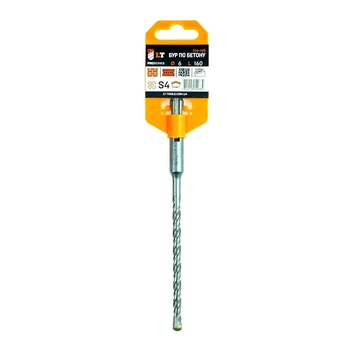Бур по бетону LEVTOOLS Ø6x160 мм SDS-PLUS S4 (206-160L)