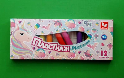 Пластилін восковий Unicorn. 12 кольорів, круглий, 156 г. (303221007-UA). Школярик