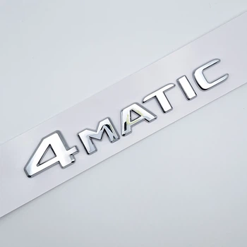 Емблема напис 4matic Mercedes Benz плоска (ABS, хром, глянець) 14.0*2.2 см