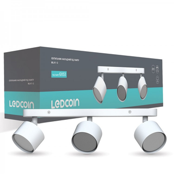Накладной поворотный светильник спот Ledcoin ML411-3 под лампу белый