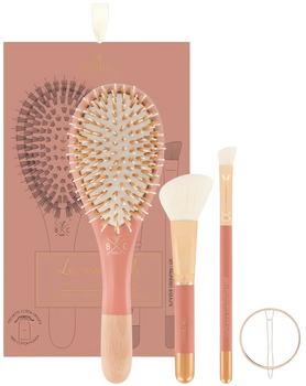 Набір Bachca Paris Les Essentials Terracotta Щітка для волосся + Шпилька для волосся + Пензлики для макіяжу 2 шт (3760255900483)